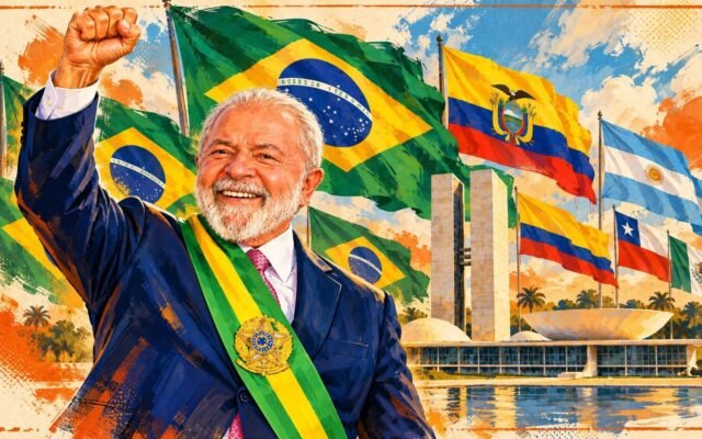 Luiz Inácio Lula da Silva junto a simpatizantes en Brasil en el marco del debate político latinoamericano.