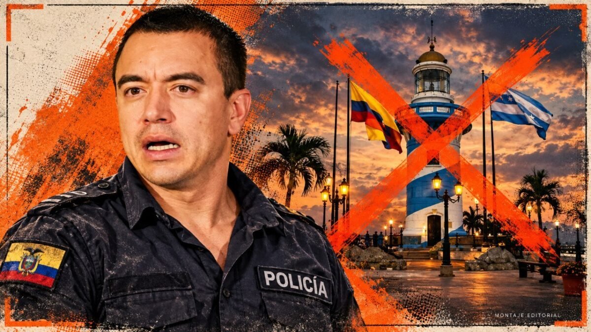 Fotografía de patrullajes militares y policiales durante un toque de queda ordenado por Daniel Noboa en la Costa ecuatoriana.