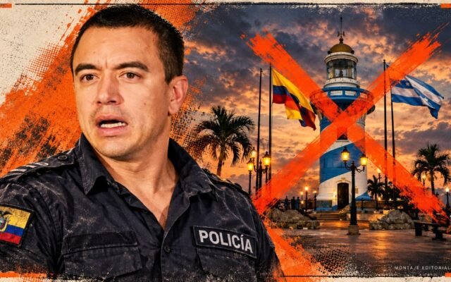 Fotografía de patrullajes militares y policiales durante un toque de queda ordenado por Daniel Noboa en la Costa ecuatoriana.